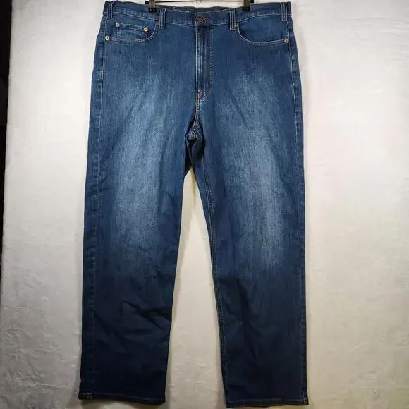 True Nation Relaxed Fit Jeans Mens 44x34 Blue Denim DXL Big & Tall Casual - Picture 1 of 9